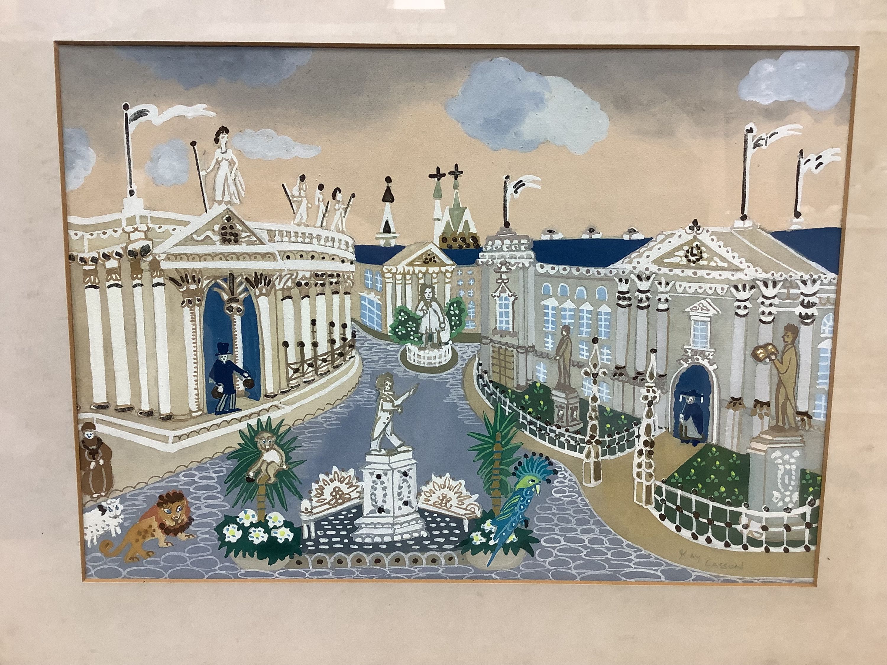 Kay Casson (20th/21st century), gouache, 'Trinity College, Dublin, signed and inscribed verso and another, 'The Rotunda, Dublin'
